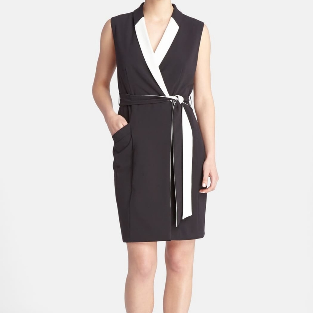 Tahari Wrap Tuxedo Dress